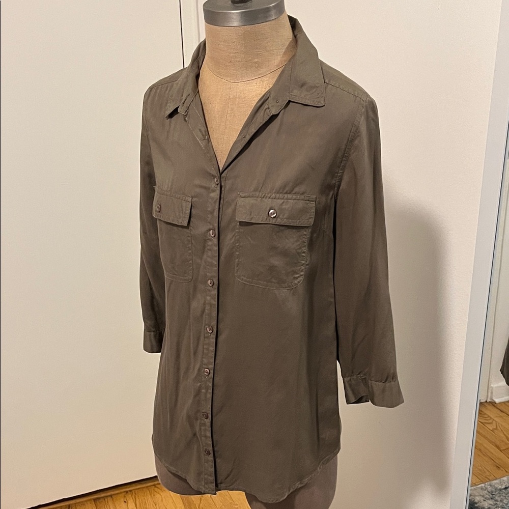 Mango Basics Khaki Blouse